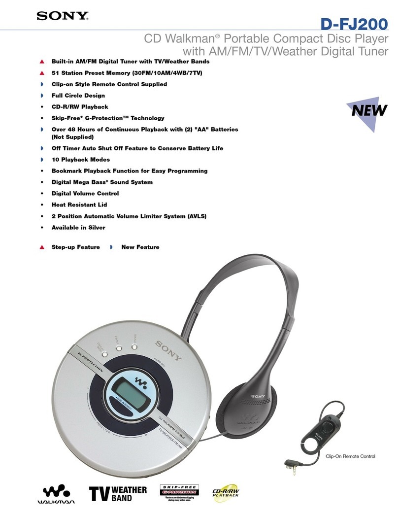 Sony CD Walkman D-FJ200 User manual
