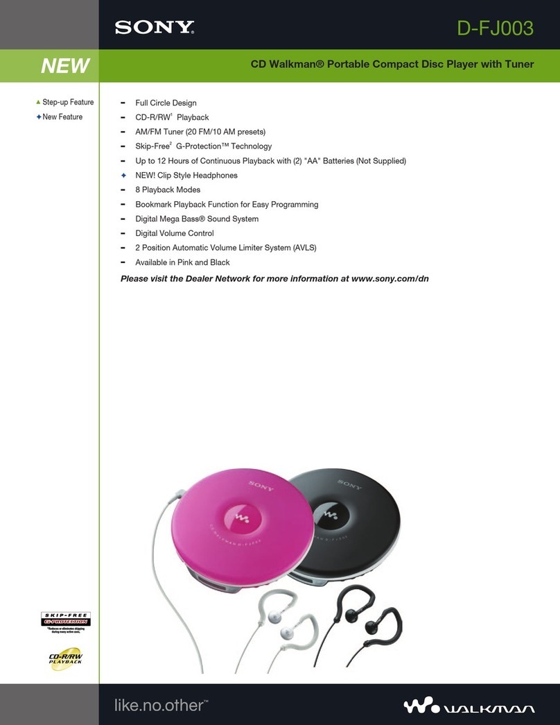 Sony Walkman D-FJ003 User manual
