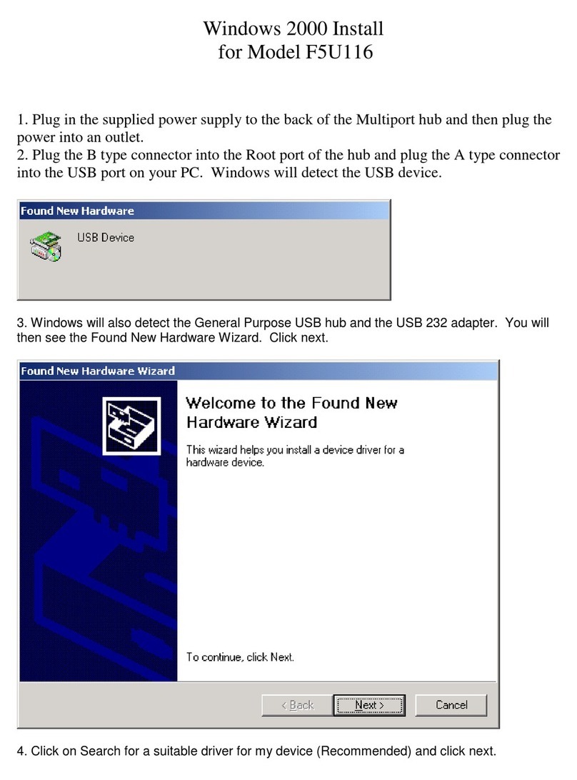 Belkin F5U116 User manual