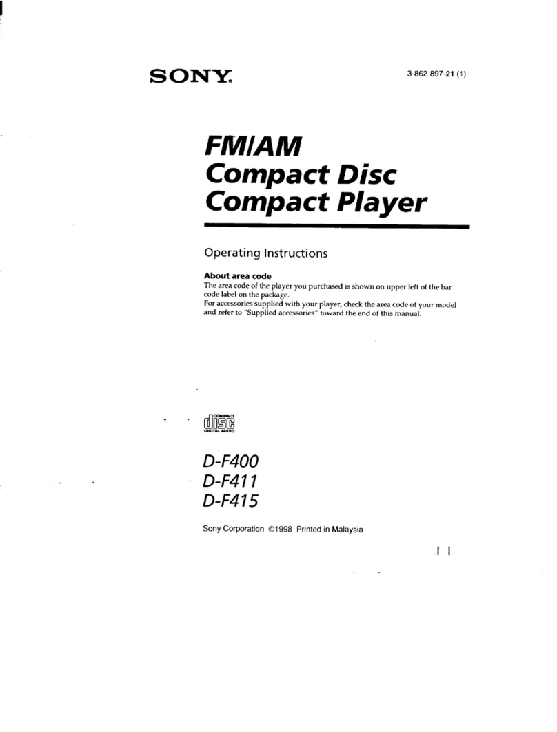 Sony Discman D-F411 User manual