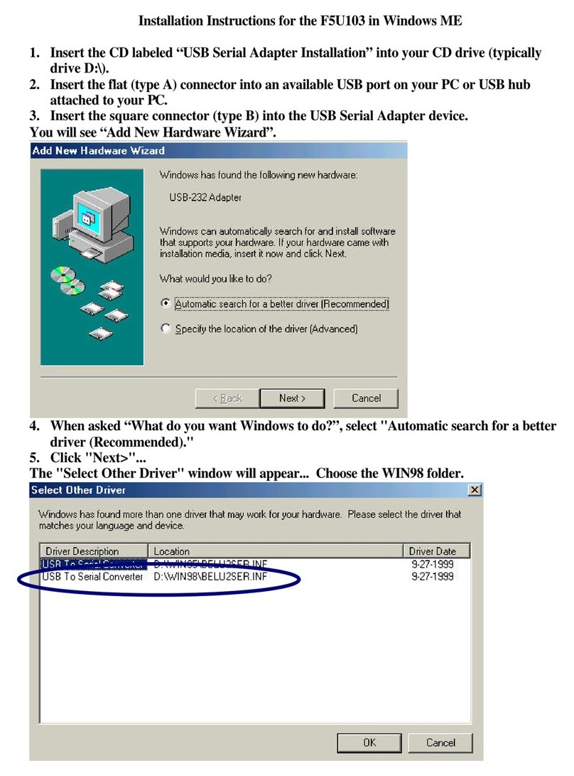 Belkin F5U103 User manual