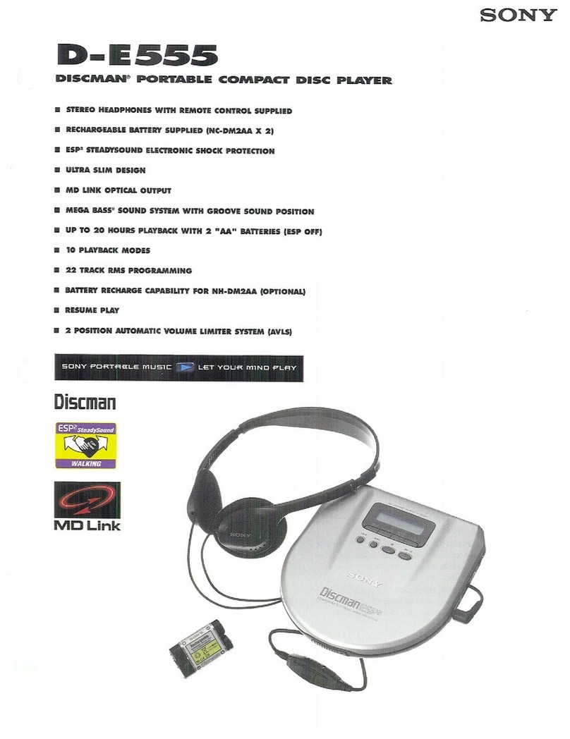 Sony Discman D-E555 Specifications