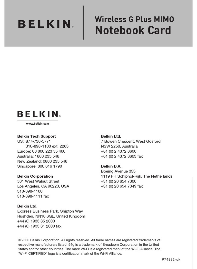 Belkin F5D9010uk User manual Belkin F5D9010uk User manual
