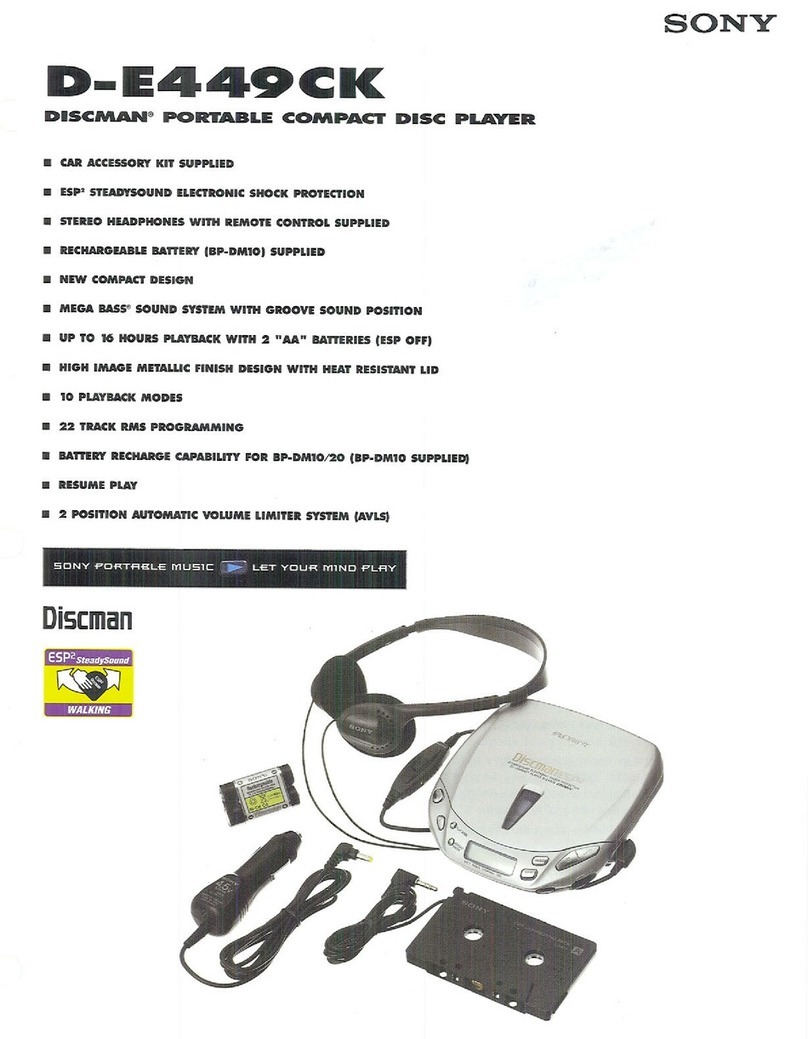 Sony Discman D-E449CK User manual