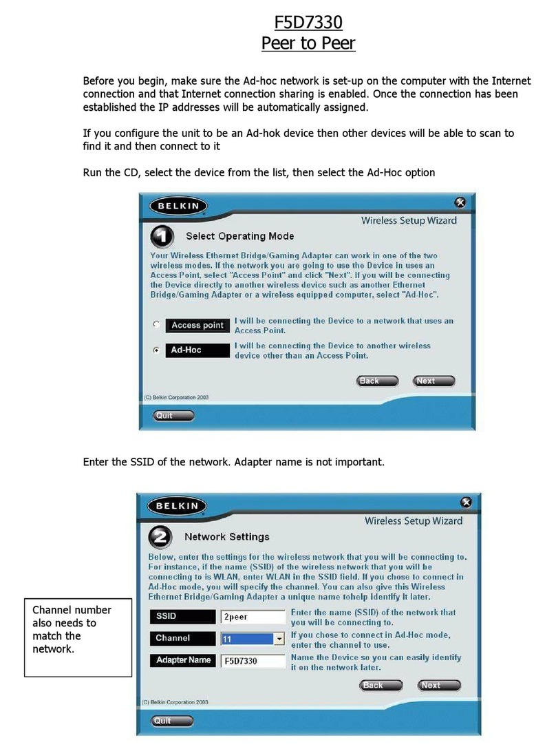 Belkin F5D7330 Network guide