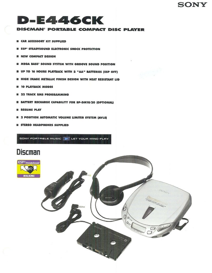 Sony Discman D-E446CK User manual Sony Discman D-E446CK User manual