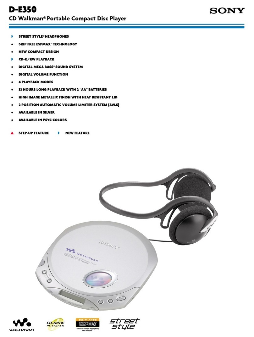 Sony D-E350 - PSYC CD Walkman User manual