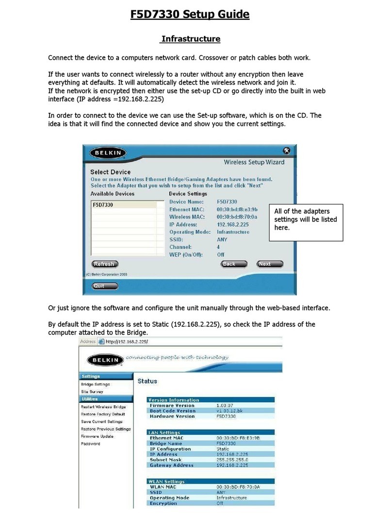 Belkin F5D7330 User manual