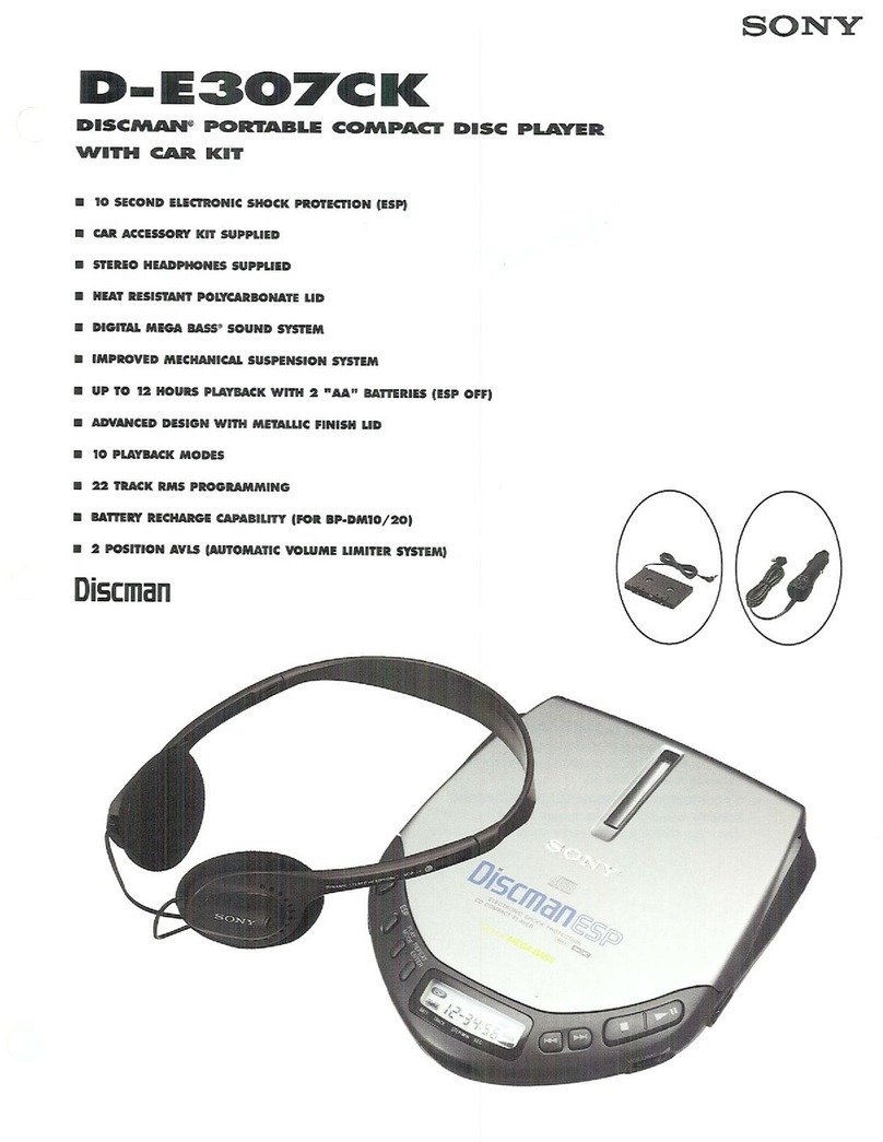 Sony Discman D-E307CK User manual