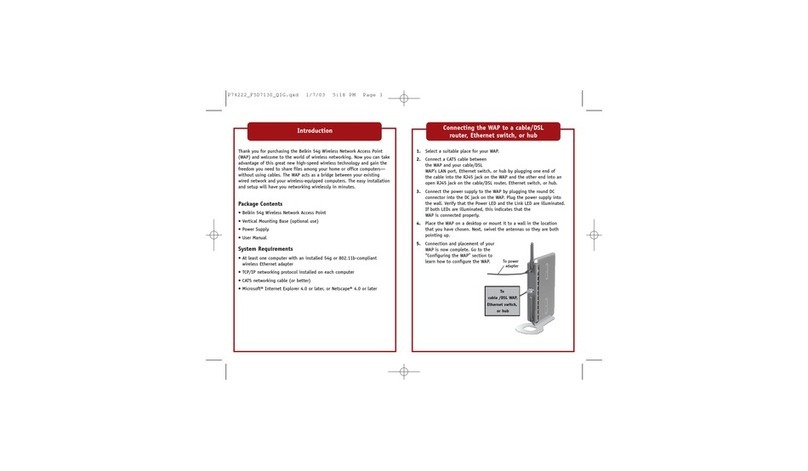 Belkin F5D7130 - Wireless G Access Point User manual Belkin F5D7130 - Wireless G Access Point User manual