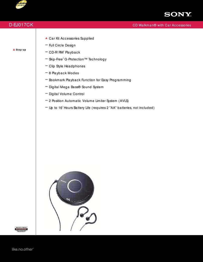 Sony DEJ017CK - Walkman Portable CD Player User manual