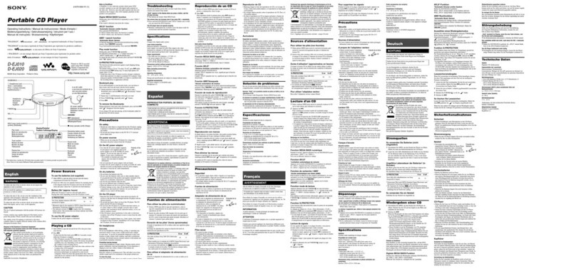 Sony Walkman D-EJ010 User manual Sony Walkman D-EJ010 User manual