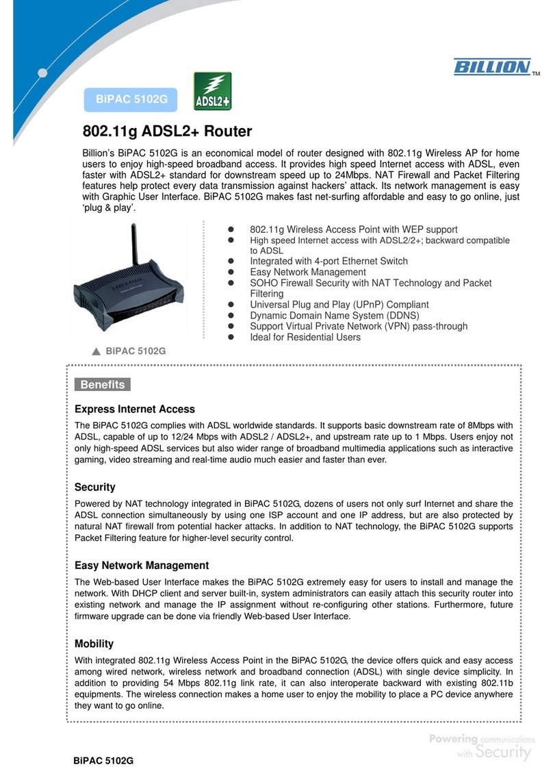 Billion BIPAC 5102G User manual