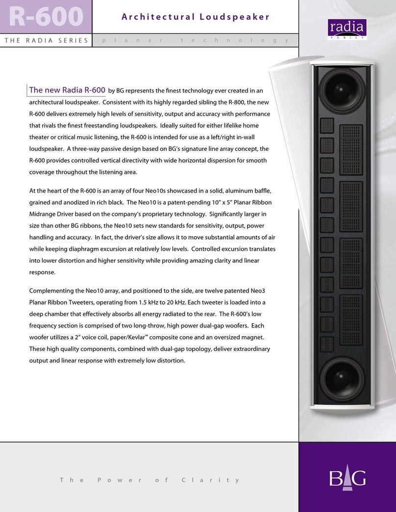 Bg Radia Series R-600 Specifications