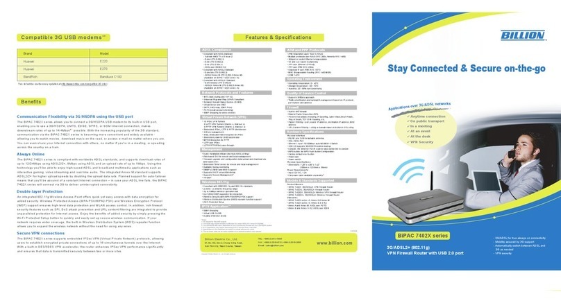 Billion BiPAC 7402X Series User manual Billion BiPAC 7402X Series User manual