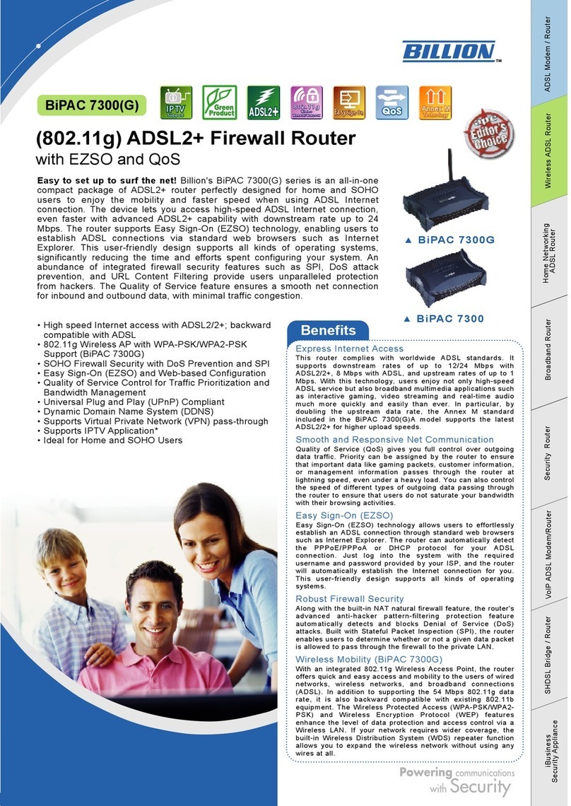 Billion BiPAC 7300 Specifications