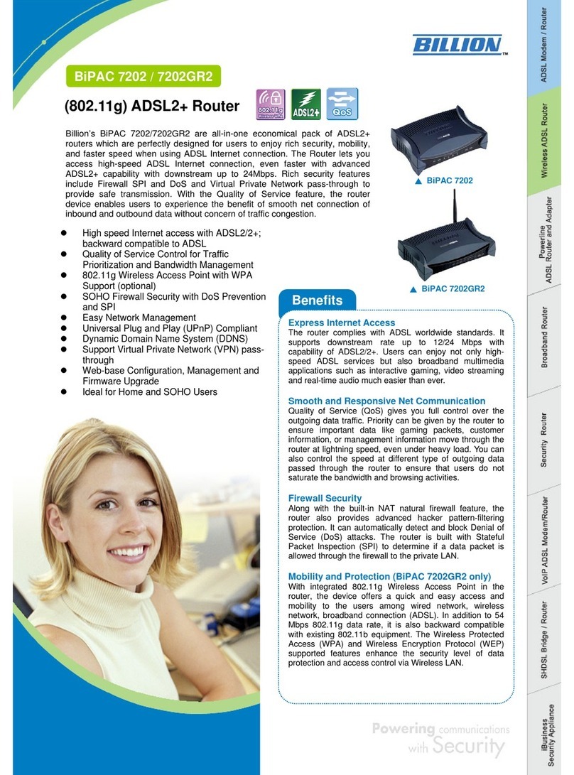 Billion BiPAC 7202 User manual