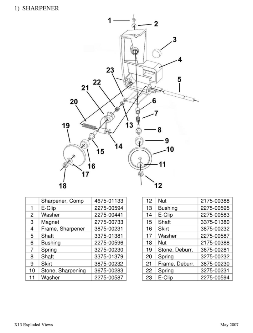 Berkel X13 Parts list and electrical diagram