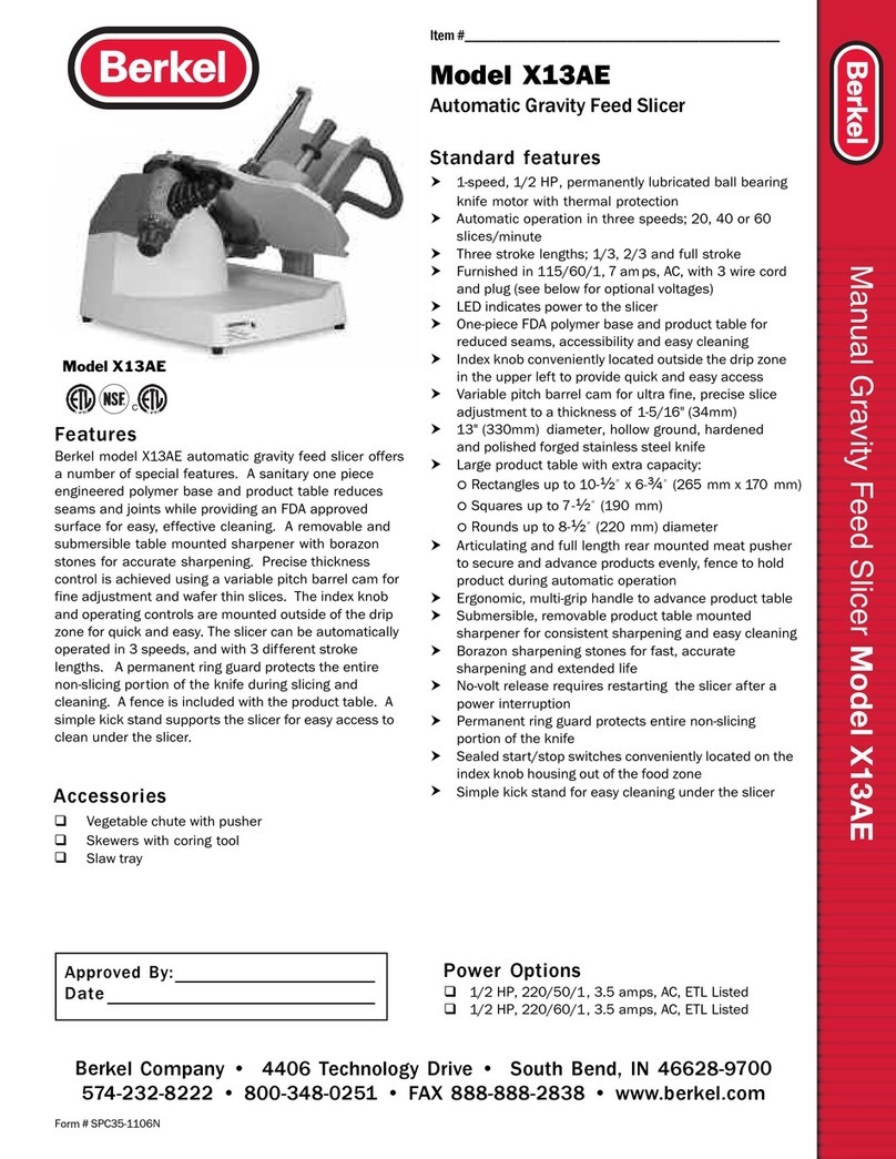 Berkel X13AE User manual Berkel X13AE User manual