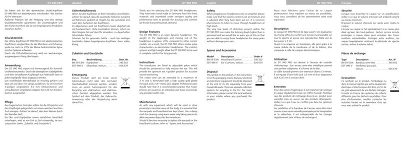 Beyerdynamic DT 990 PRO User manual