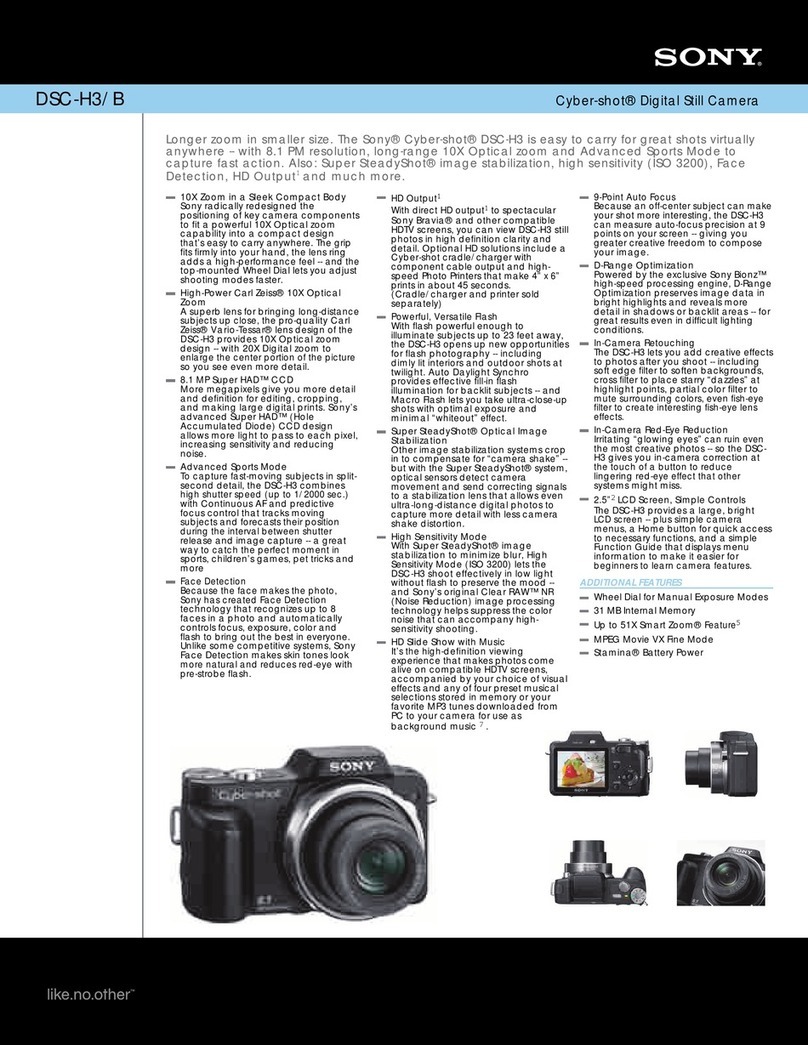Sony DSC-H3/B Cyber-shot® User manual Sony DSC-H3/B Cyber-shot® User manual