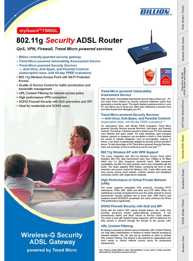 Billion myGuard 7500GL User manual Billion myGuard 7500GL User manual