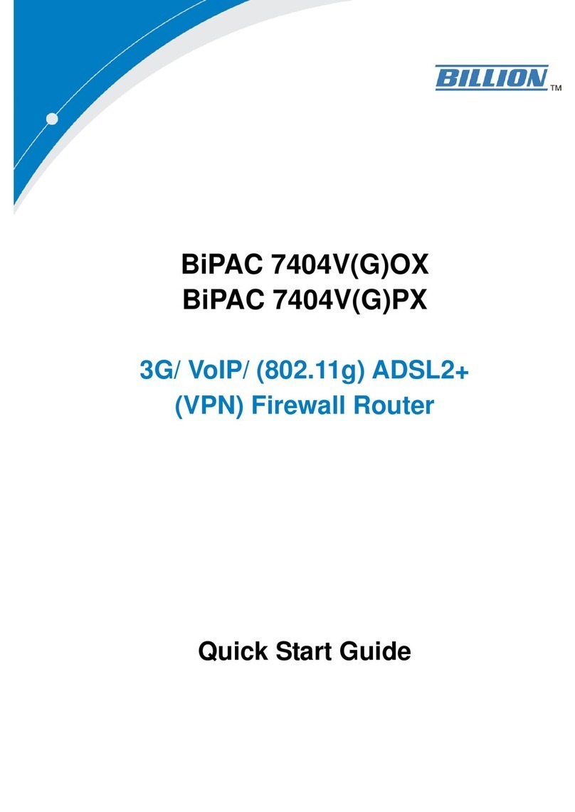 Billion BiPAC 7404VGOX User manual Billion BiPAC 7404VGOX User manual