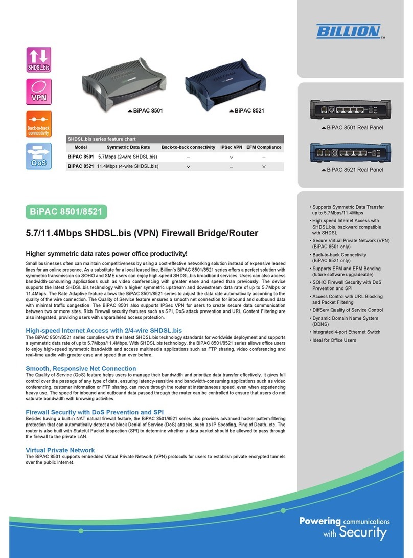 Billion BiPAC 8501 User manual