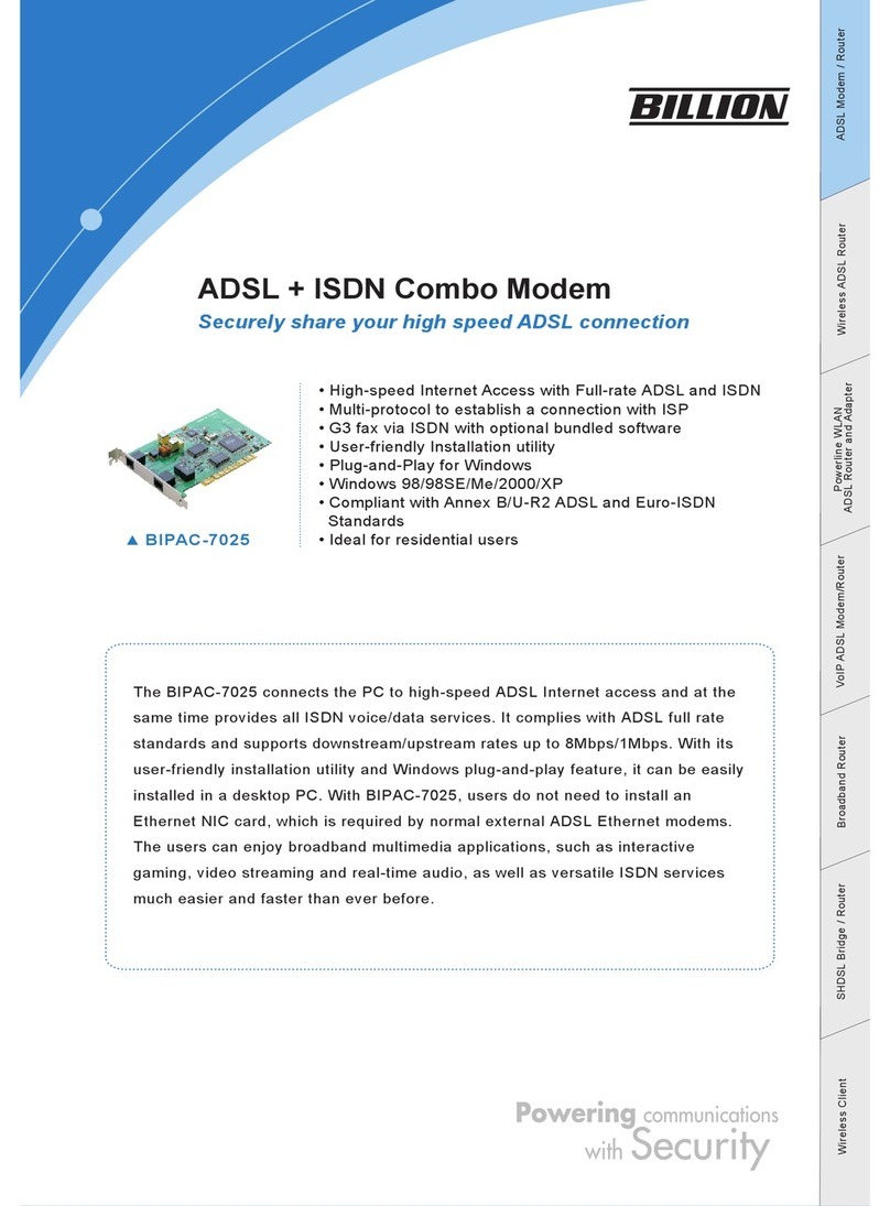 Billion 7025 User manual