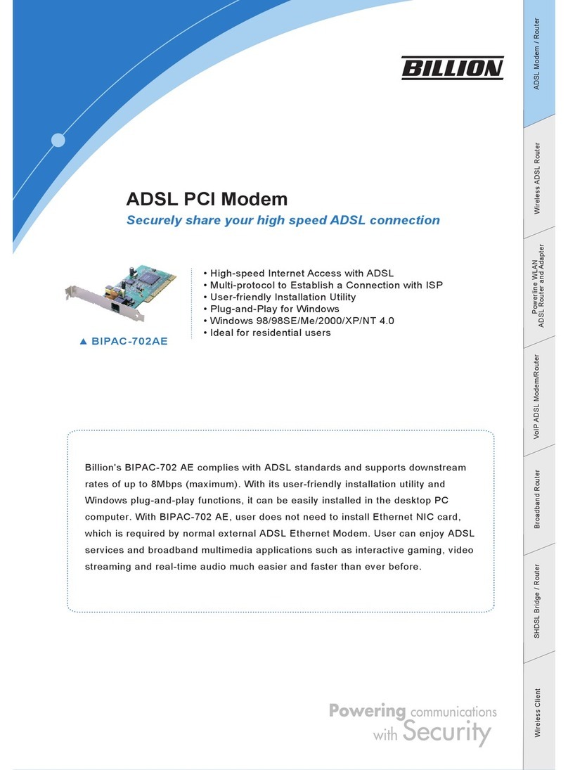 Billion 702AE User manual