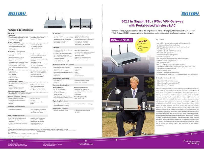 Billion BiGuard S10 User manual