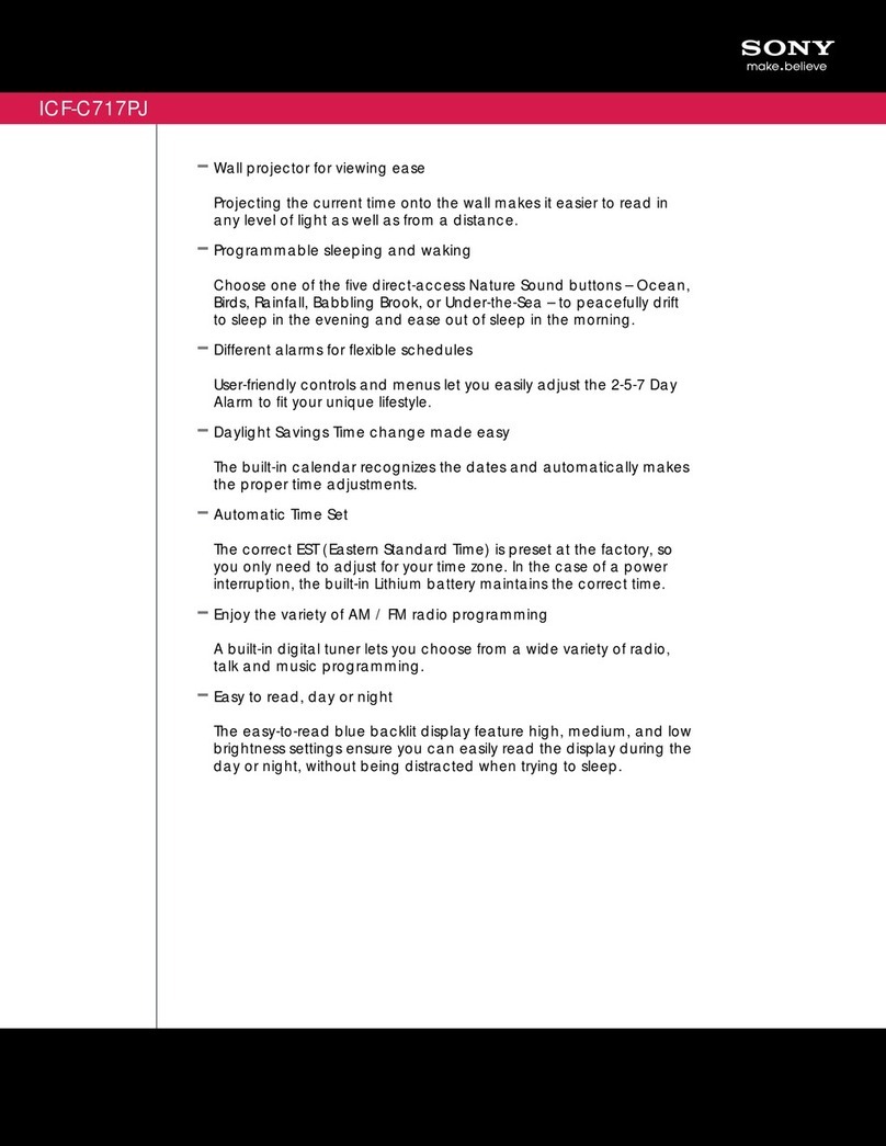 Sony ICF-C717PJ Marketing Specifications