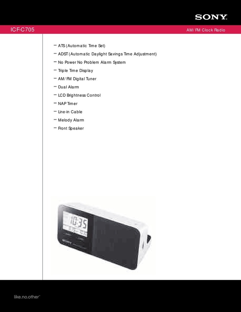 Sony ICF-C705 Marketing Specifications
