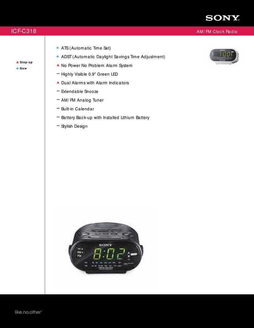 Sony DREAM MACHINE ICF-C318 Specifications