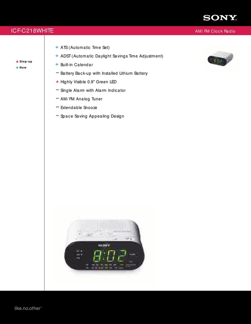 Sony ICF-C218WHITE Specifications