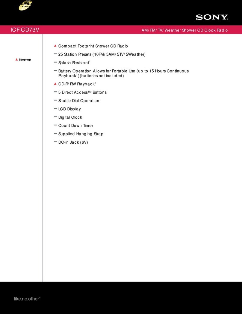 Sony ICF-CD73V Specifications Sony ICF-CD73V Specifications