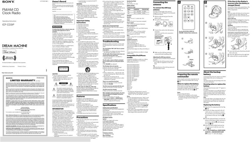 Sony ICF-CD3IPSIL User manual