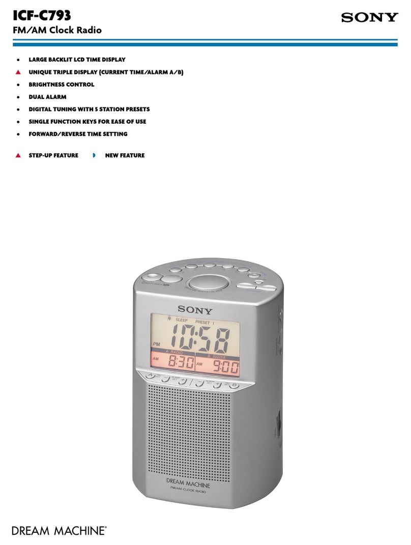 Sony DREAM MACHINE ICF-C793 Specifications