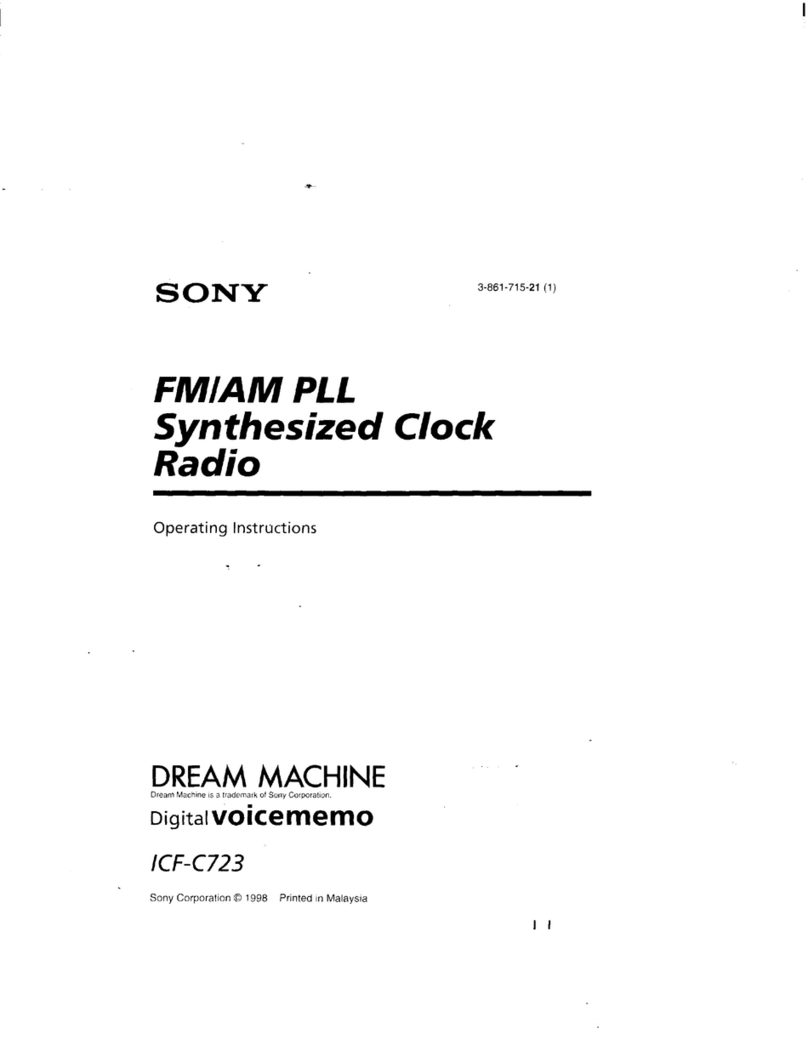 Sony ICF-C723 - Ic Memory Clock Radio User manual
