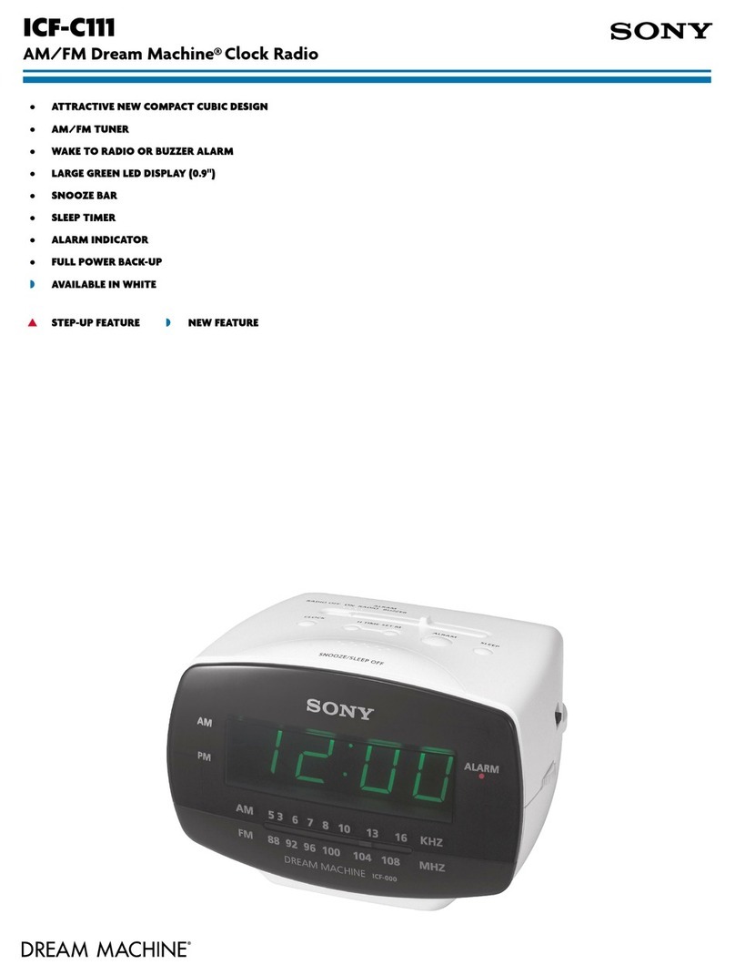 Sony Dream Machine ICF-C111 Specifications