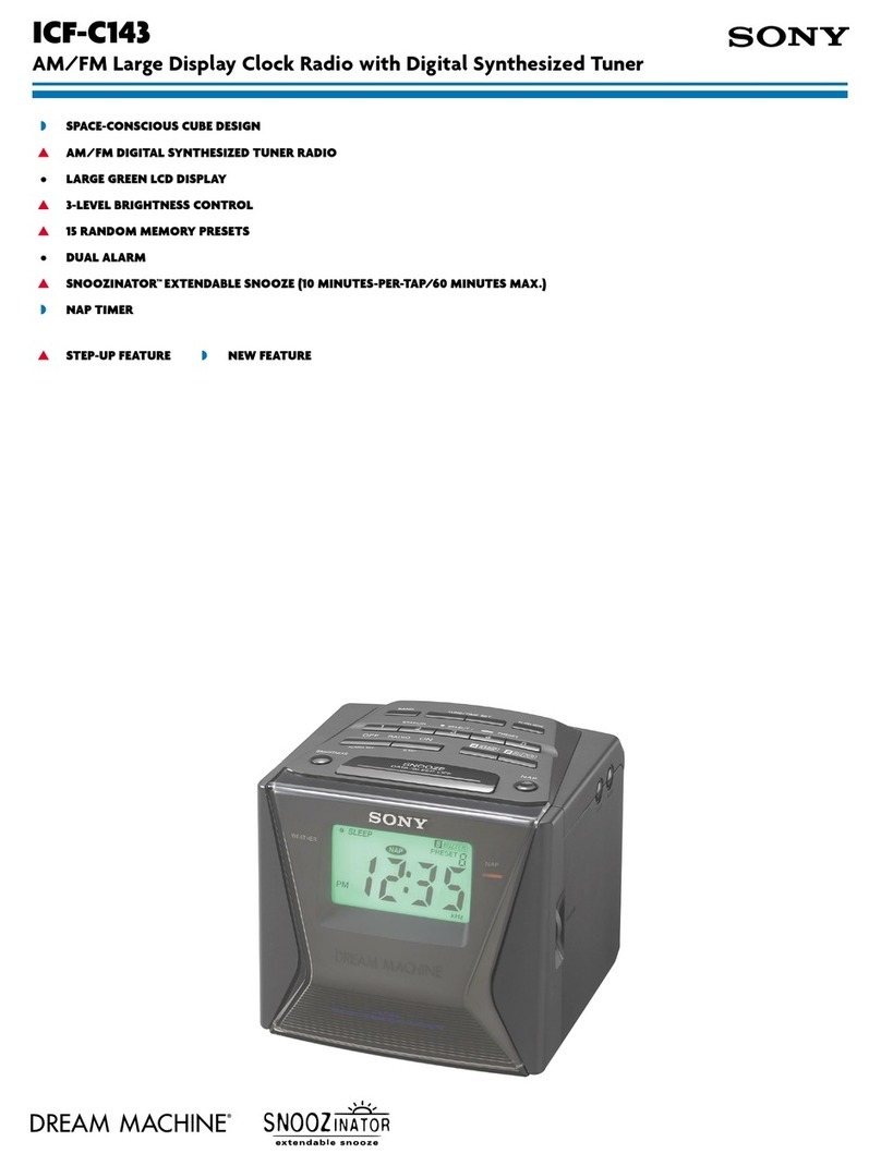 Sony ICF-C143 Marketing Specifications
