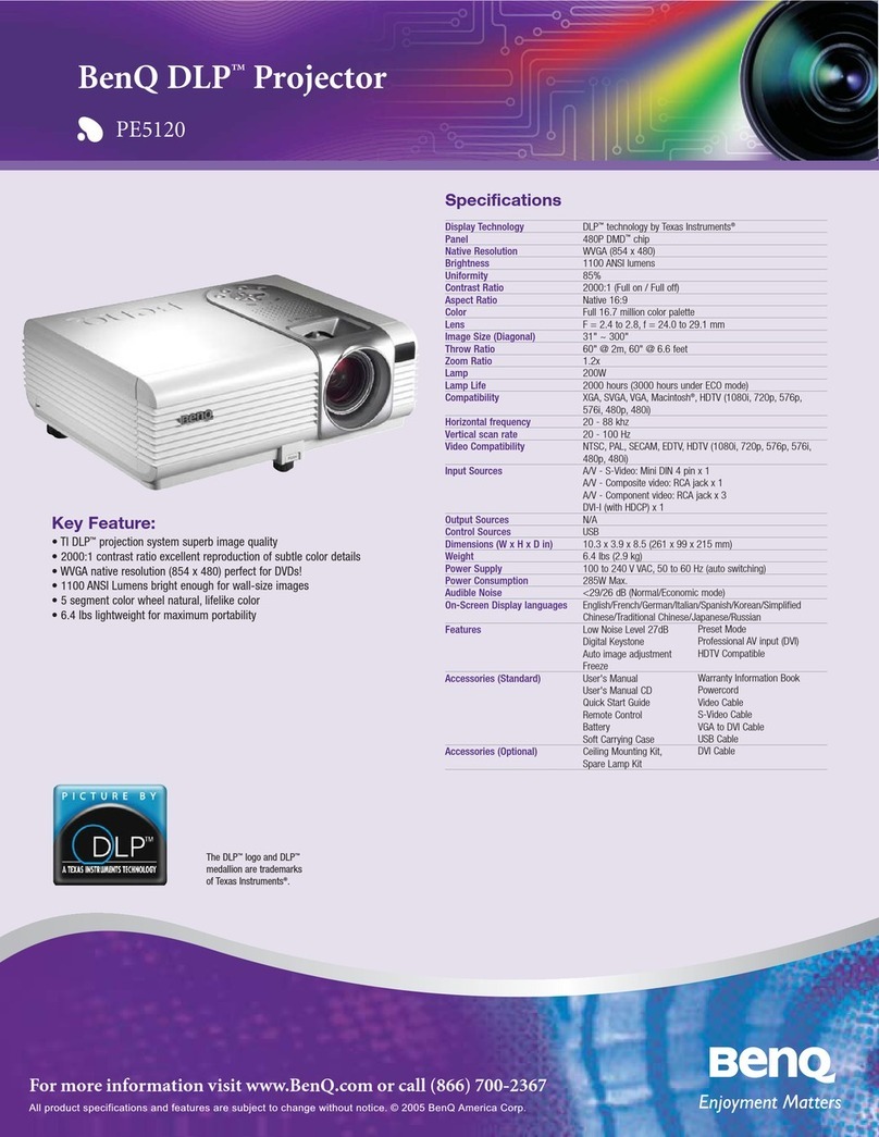 BenQ Home Entertainment PE5120 User manual