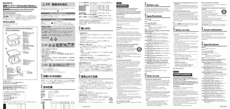 Sony PEGA-EB40 Operating Instructions (primary... operating instructions Sony PEGA-EB40 Operating Instructions (primary... operating instructions