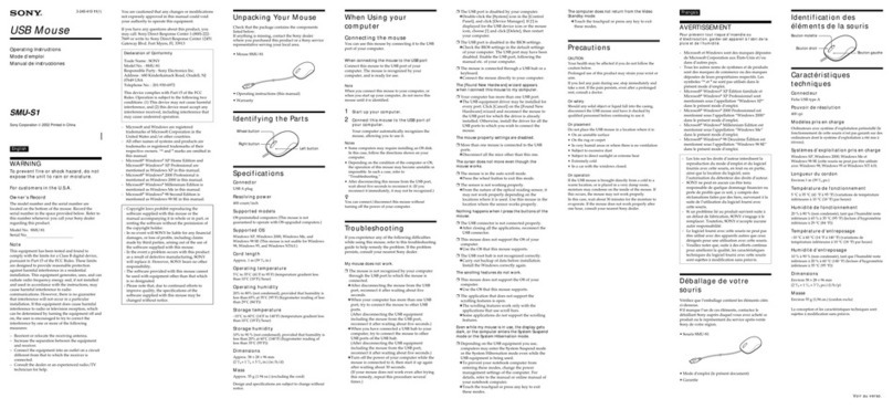 Sony SMU-S1 Operating Instructions (PUM) User manual