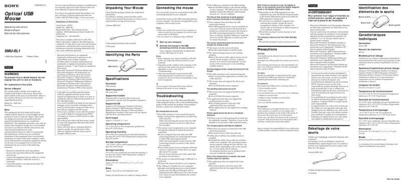 Sony SMU-SL1 User manual