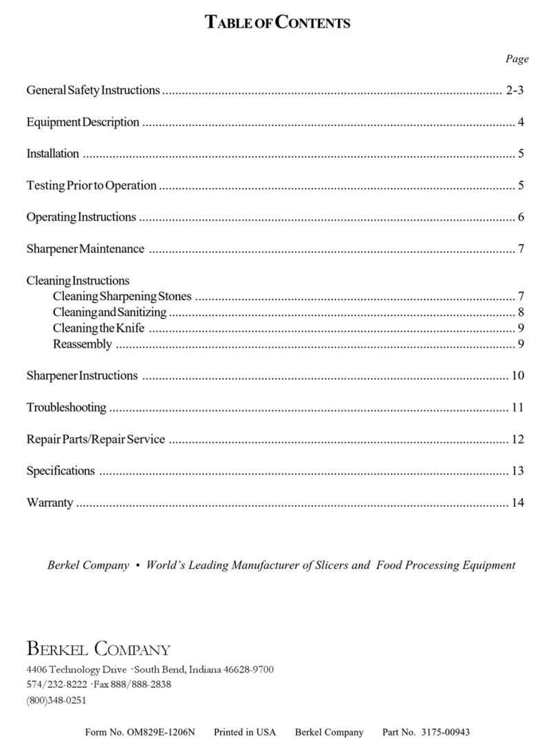 Berkel 829E Owner's/operator's manual