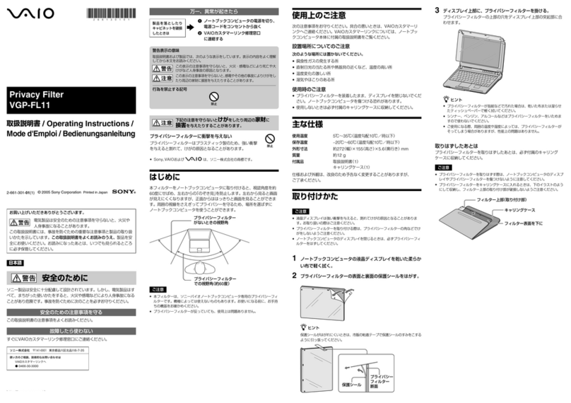 Sony Vaio VGP-FL11 operating instructions