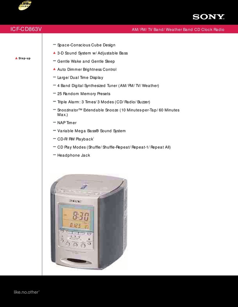 Sony Dreram Machine ICF-CD863V User manual