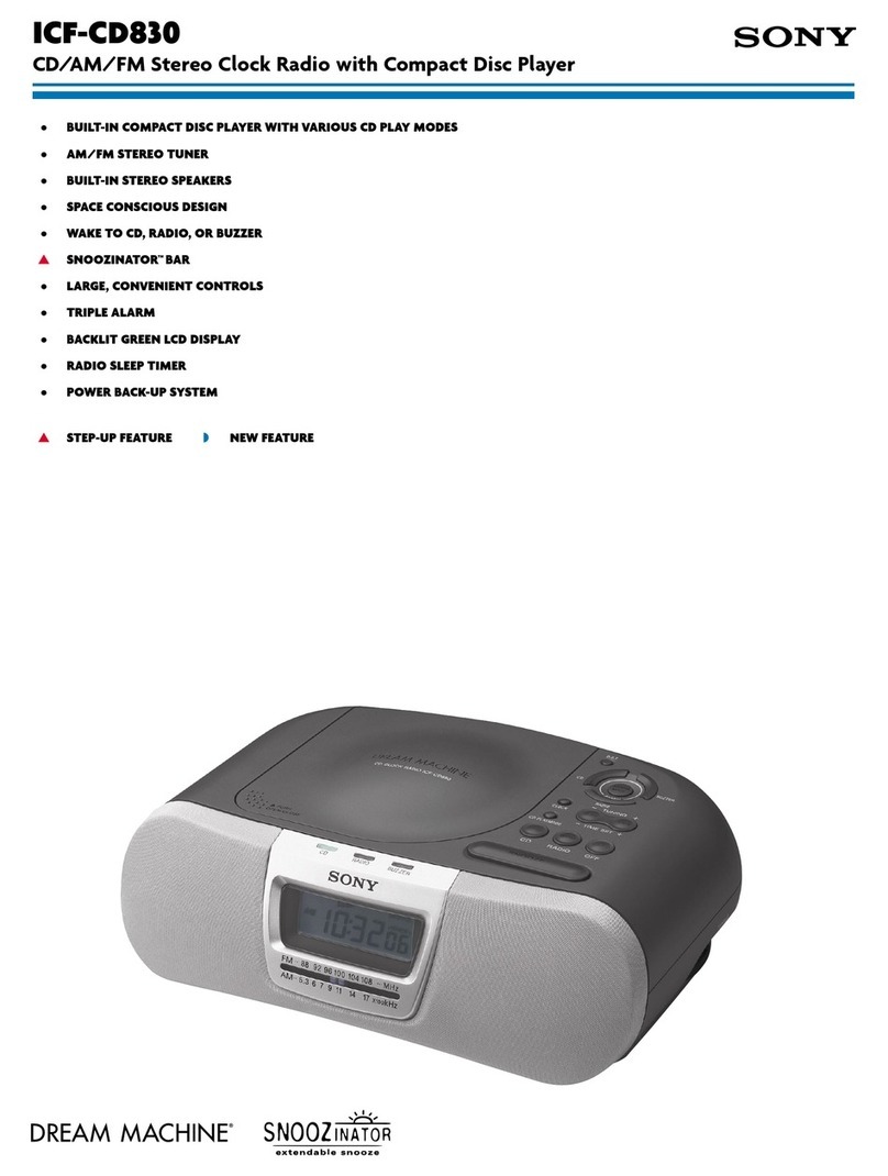 Sony DREAM MACHINE ICF-CD830 Specifications