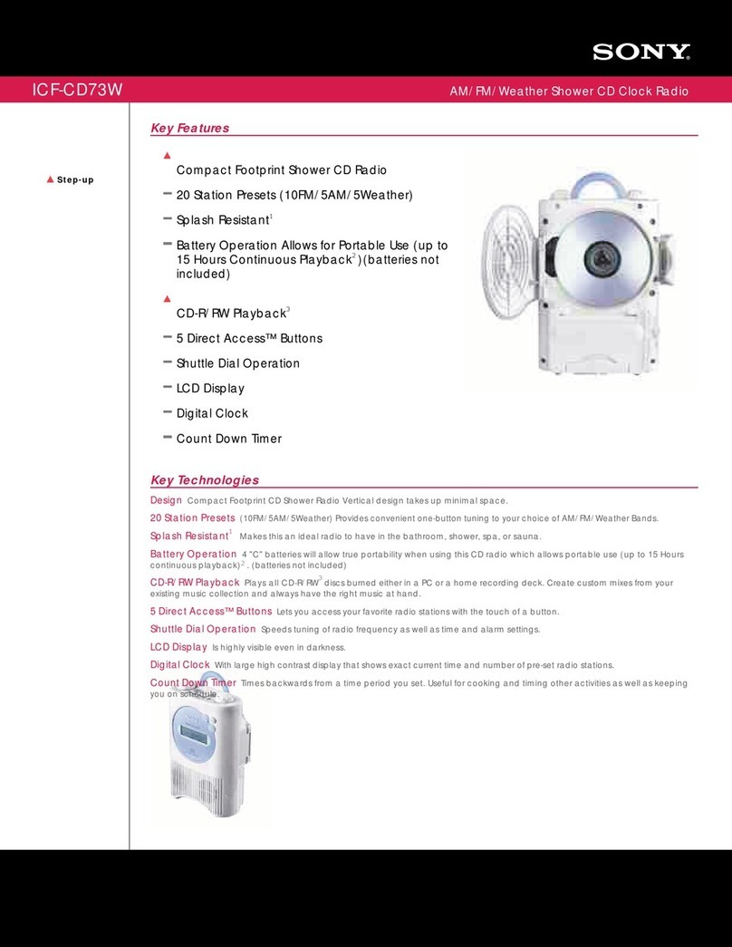 Sony ICF-CD73W Marketing User manual